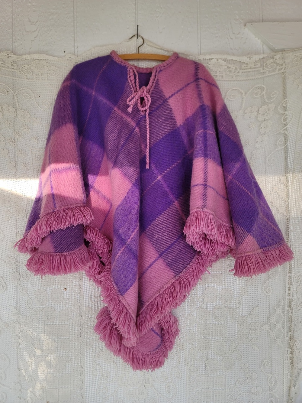 Vintage Wool Poncho Heavy weight